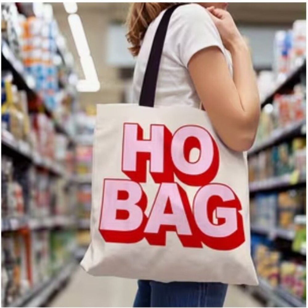 “Ho Bag” White & Pink Tote Shopping‎ Bag (BRAND-NEW & SO CUTE!)